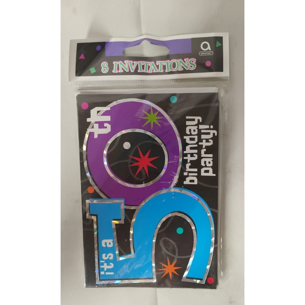 Brand New 50th Birthday Party Invitations 8 Cards & Envelopes